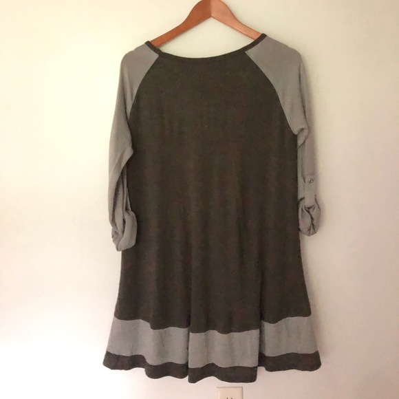 NEW YA Los Angeles Brown Grey Tunic Dress M - Picture 3 of 4